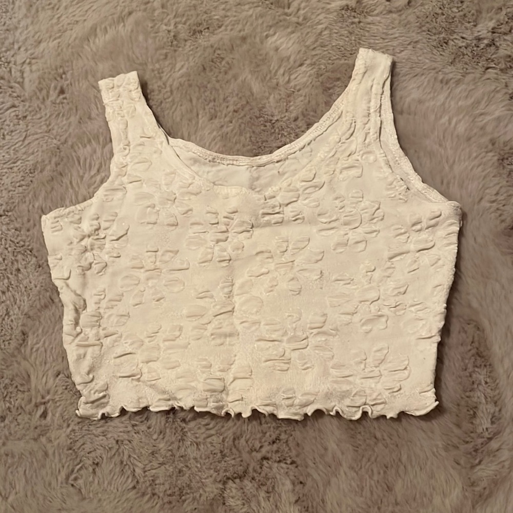 White floral crop top